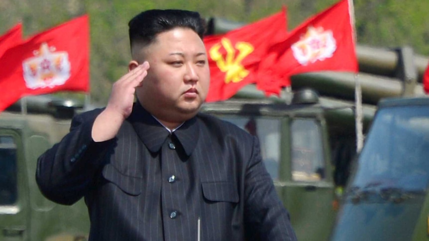 North Korea's leader Kim Jong-un watches a military drill marking the 85th anniversary of the establishment of the KPA.