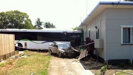 Two seriously hurt after bus hits cars and slams into house on Brisbane ...