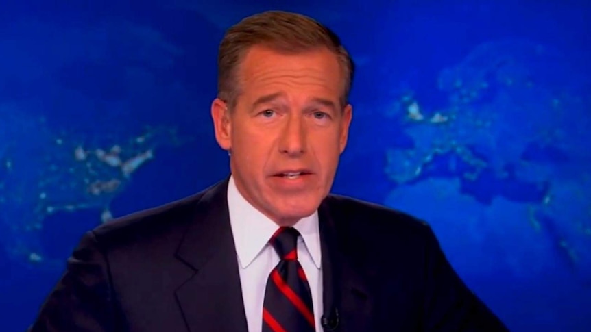 NBC news anchor Brian Williams addresses television audiences