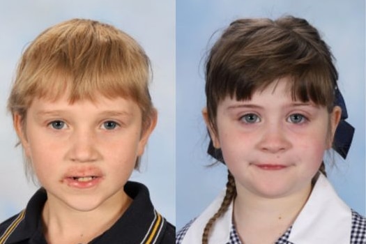 Police issued image of missing siblings Hadley and Maylea.