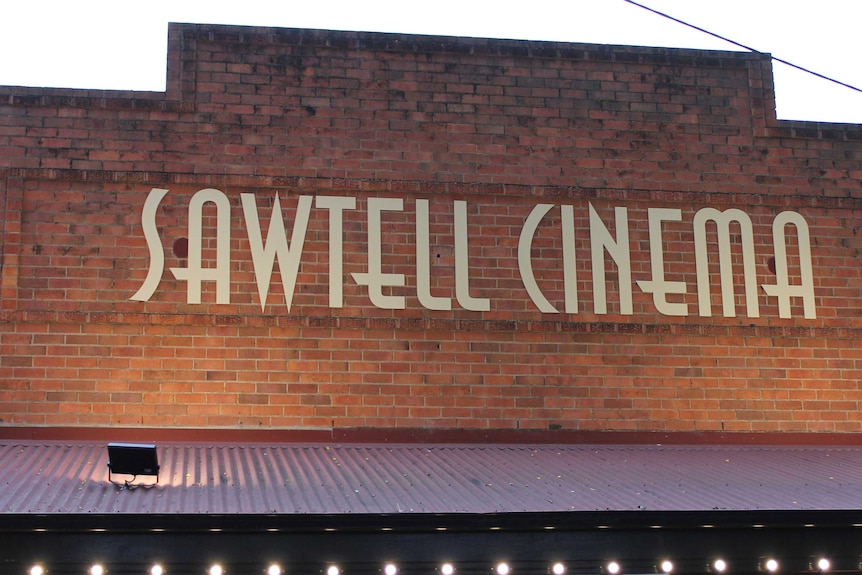 The sign and awning on the front of the Sawtell Cinema near Coffs Harbour.