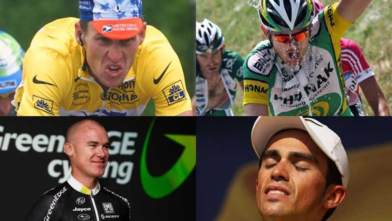 Cycling doping composite, Armstrong, Landis, O'Grady and Contador