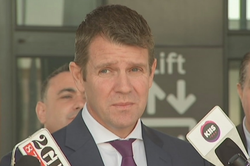 NSW Premier Mike Baird speaking to the media.