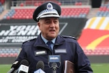 NSW Police Detective Superintendent Wayne Humphrey speaking to media