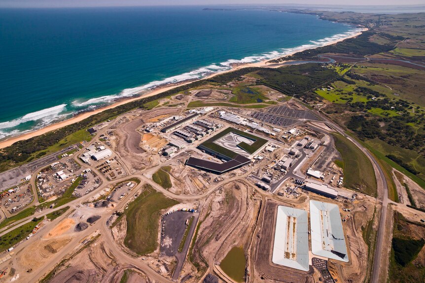 The Victorian Desalination Project under construction near Wonthaggi.