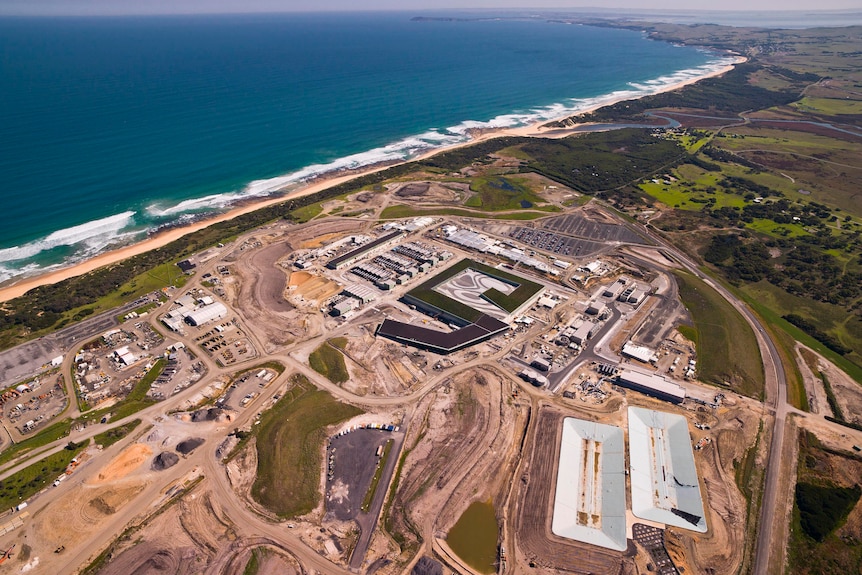 The Victorian Desalination Project under construction near Wonthaggi.