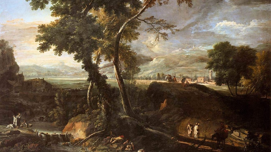 Landscape with Rivers and Figures by Marco Ricci