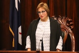 Sue Hickey presides over the 49th Tasmanian Parliament as Speaker.