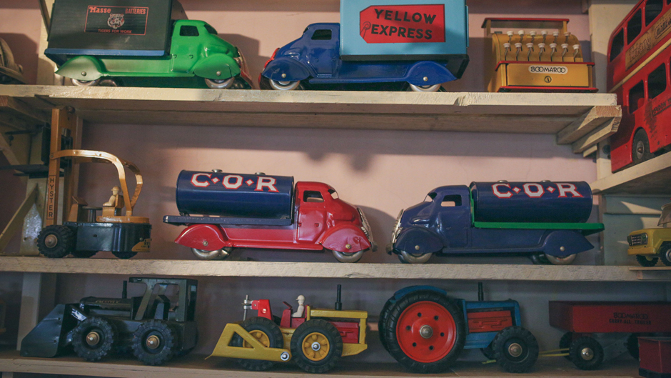 Some of Jack Little's vintage trucks and tractors