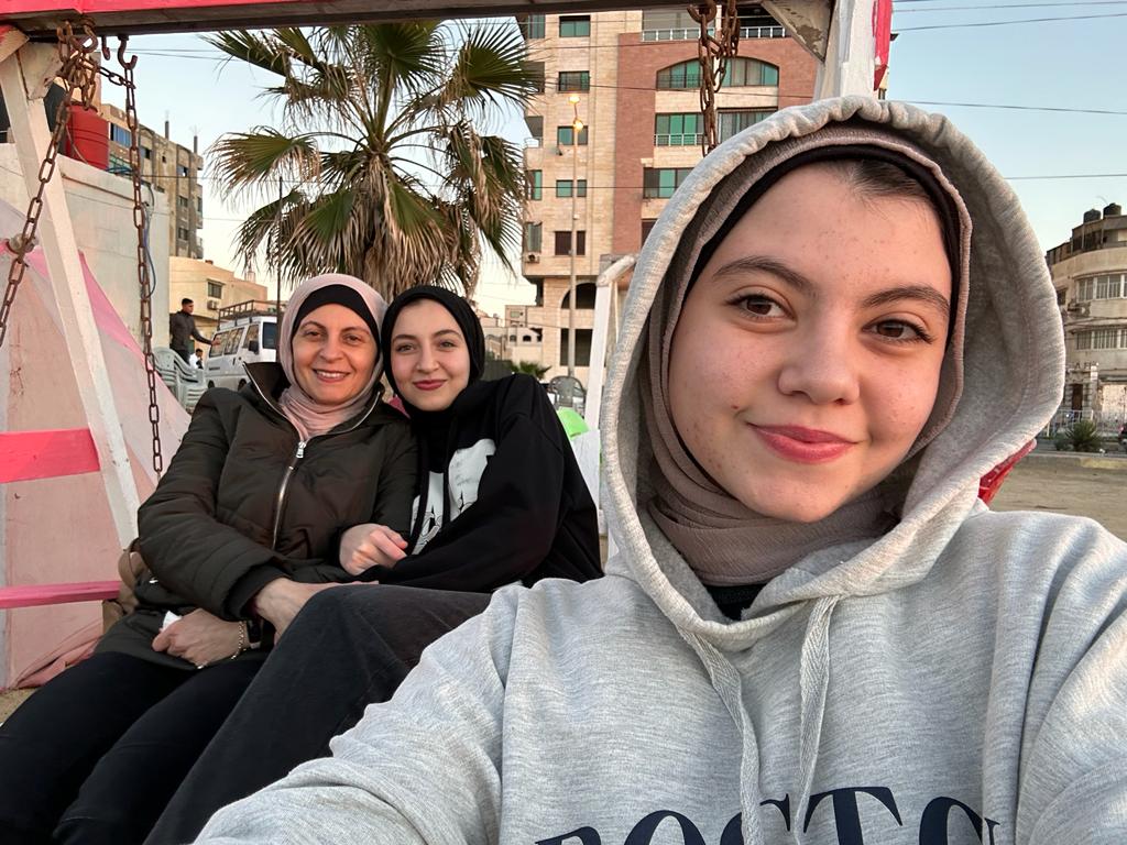 A woman in Gaza with her nieces