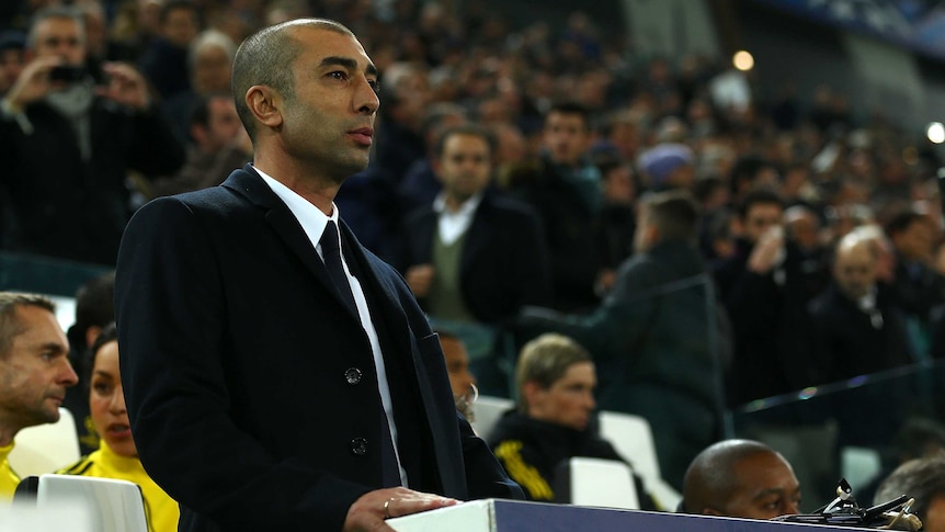 Chelsea manager Roberto Di Matteo looks on prior to the Champions League match against Juventus.