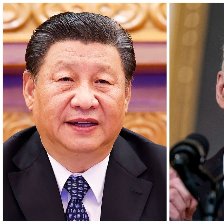 A composite image of Chinese President Xi Jinping and his US counterpart Joe Biden