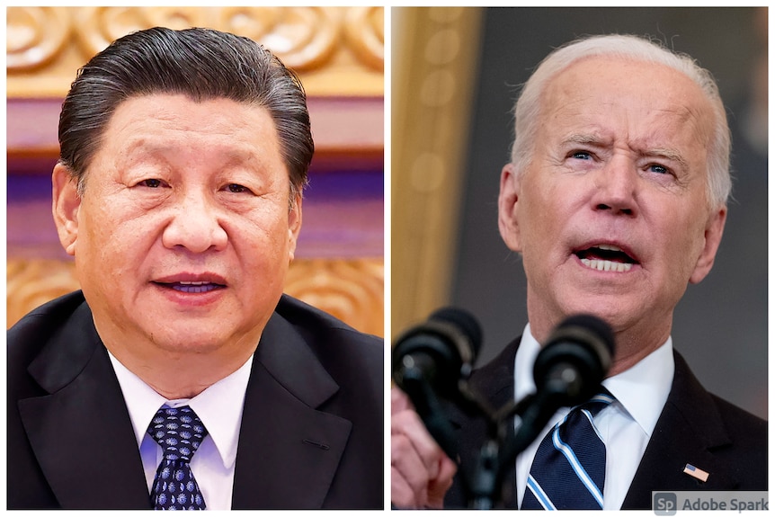 A composite image of Chinese President Xi Jinping and his US counterpart Joe Biden