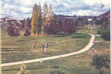 This photo from 1975 shows how the main circle path linked Curtin Radburn residents to the local shops and schools.