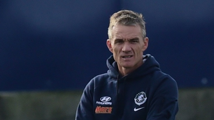 Former Carlton assistant coach Dean Laidley during a training session.