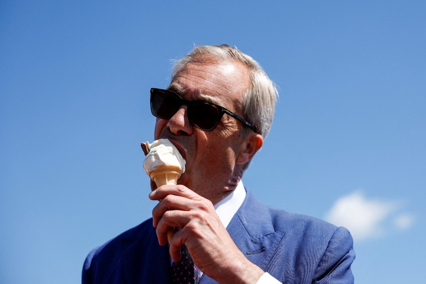 A man eating an ice cream