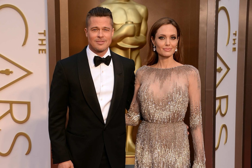 Brad Pitt and Angelina Jolie on the red carpet.
