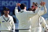 New Zealand celebrates the last wicket of the second Test