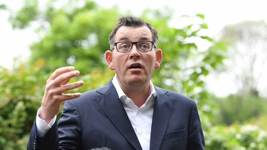 Victorian Premier Daniel Andrews speaks during a media conference.