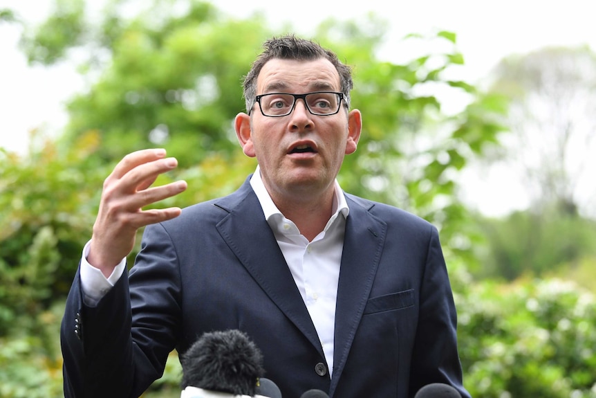 Victorian Premier Daniel Andrews speaks during a media conference.