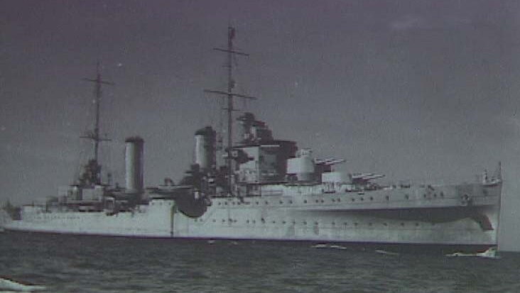The HMAS Perth during World War II (TV STILL)