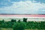 Pink Lake near Esperance in the 1970s.