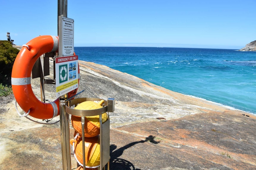 An Angel Ring positioned on Salmon Holes rocks. An emergency telephone is also due to be installed at the site.