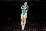 Emily Whitehead of Australia in action on the vault.