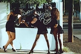 Prostitutes standing outside a Kalgoorlie brothel.