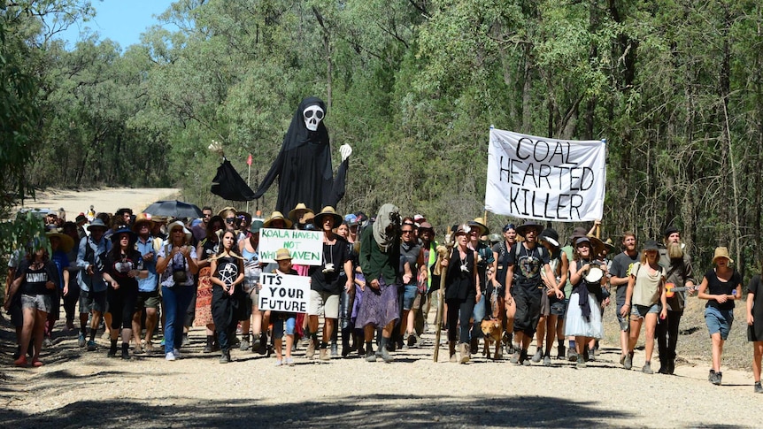 100 protesters march through the Leard State Forest