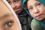 Girls attend school in Afghanistan's Jawzjan province.