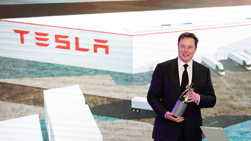 Elon Musk at a 2020 Tesla opening ceremony in Shanghai