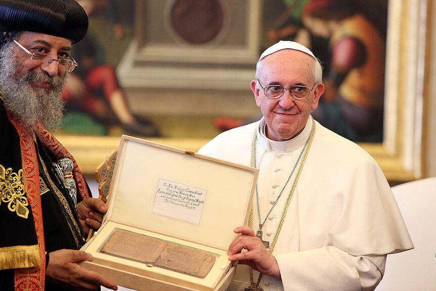 Pope Tawadros II and Pope Francis in the Vatican, 2013