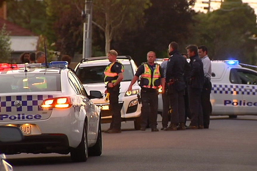 Police at the scene after a toddler is struck by a car in Avondale Heights.