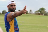 A photo of Hawthorn champion Shaun Burgoyne in Broome.