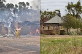 Before and after photos from the Pinery fire ground.