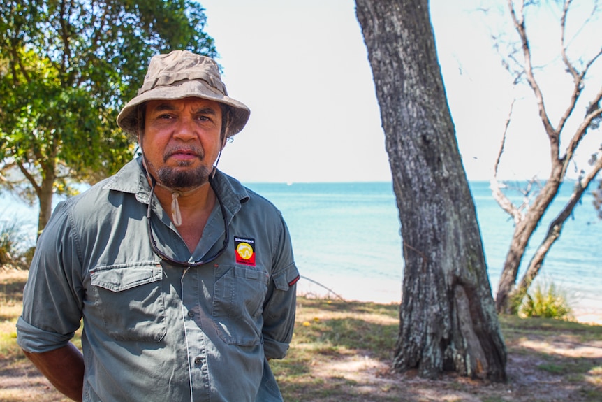 Quandamooka Aboriginal Land and Sea Management co-ordinator Darren Burns guides the group on their daily tasks.