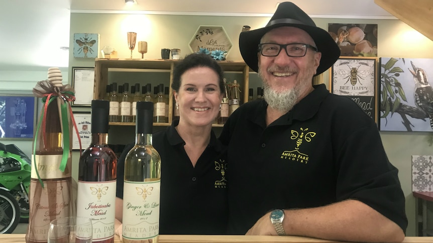 Nicola Cleaver and Andy Coates in their cellar door tasting room.