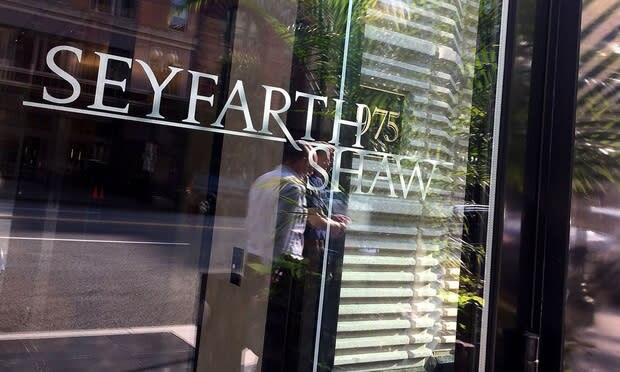 the exterior of a building with the seyfarth shaw logo