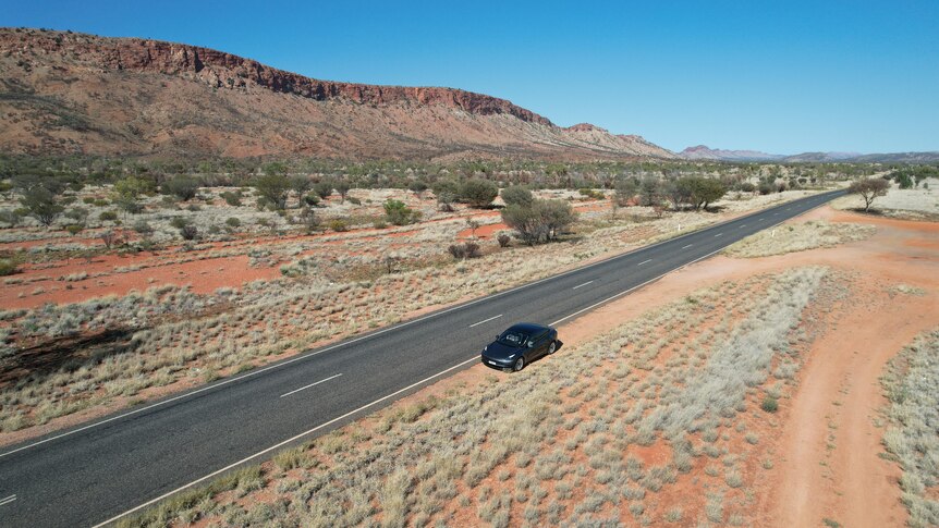 a car on a remote outback road