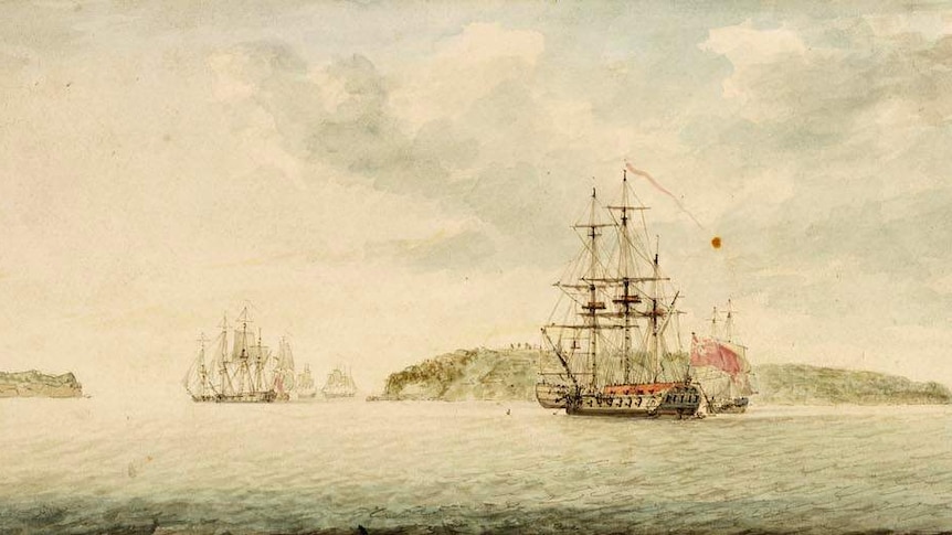 The First Fleet in Botany Bay