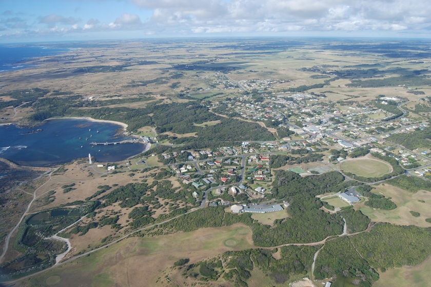 Aerial shot of Currie, King Island, January 2008.