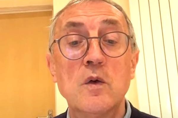 A still from a YouTube video showing English PR consultant Peter Prowse.