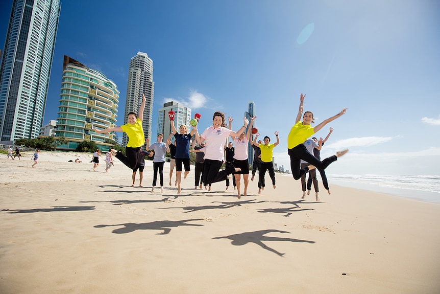 Athletes on Surfers Paradise beach mark one year until the 2018 Gold Coast Commonwealth Games