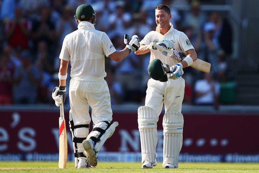 Michael Clarke gets a century for Australia