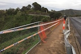 Barriers where a ute plunged into Blue Lake in Mount Gambier
