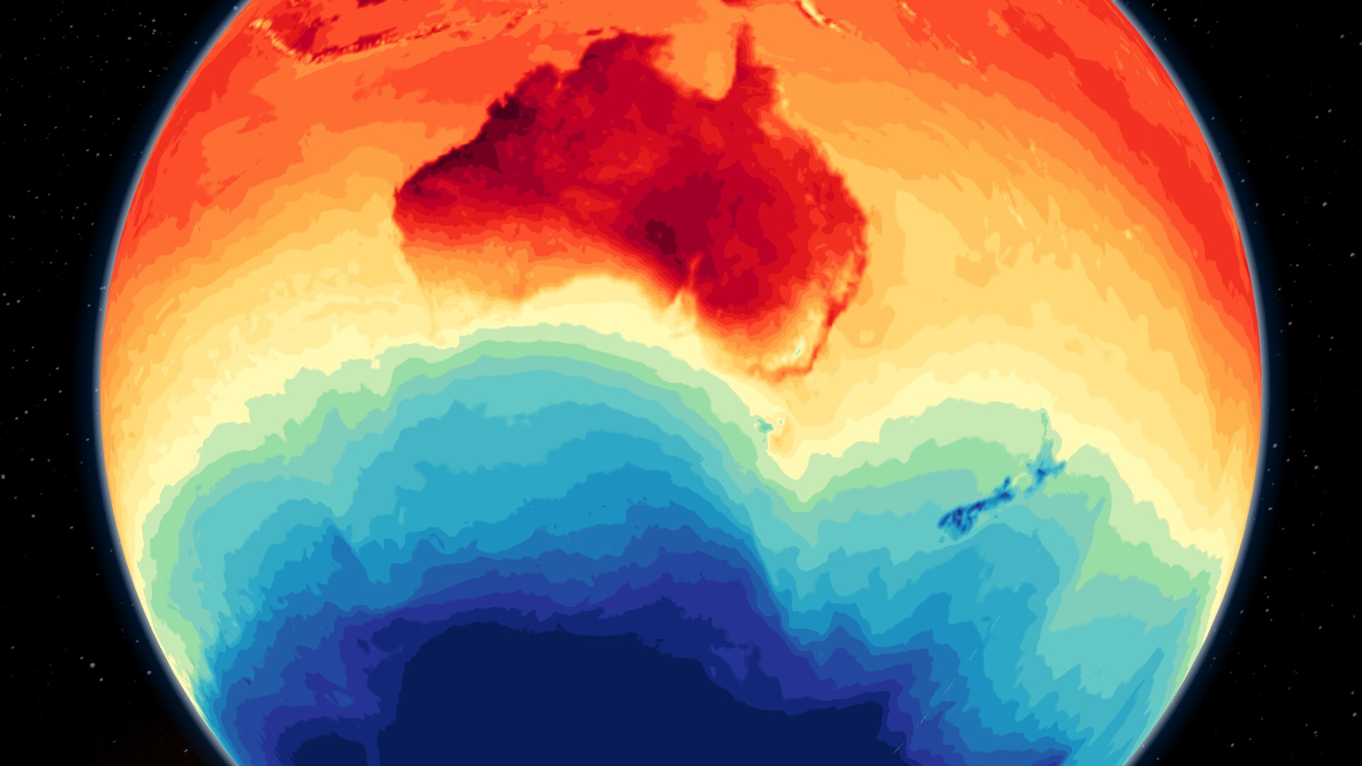 an australia weather map shows difference in temperature between north and Southern Ocean reaches a peak in spring