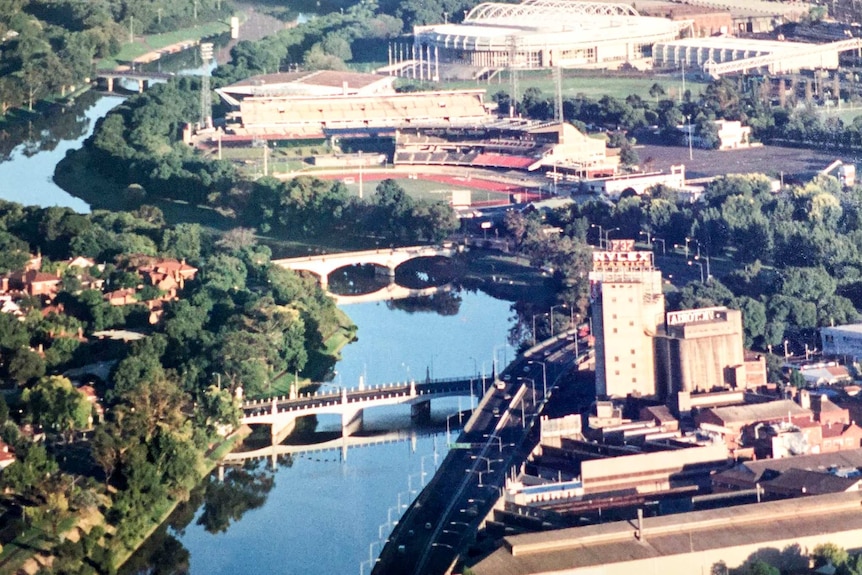 Aerial shot of Melbourne.