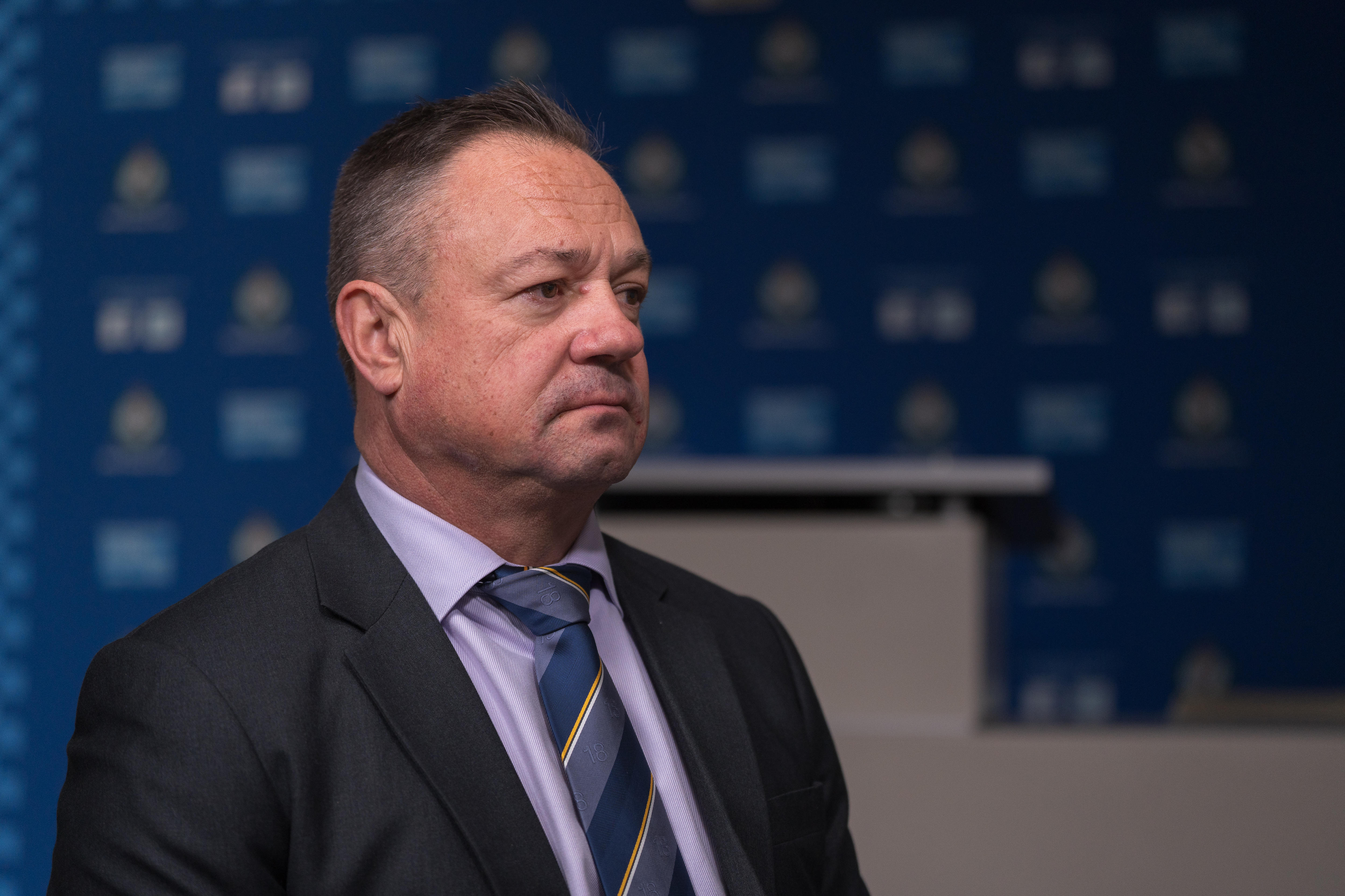 Detective Superintendent Jason Box looks sideways