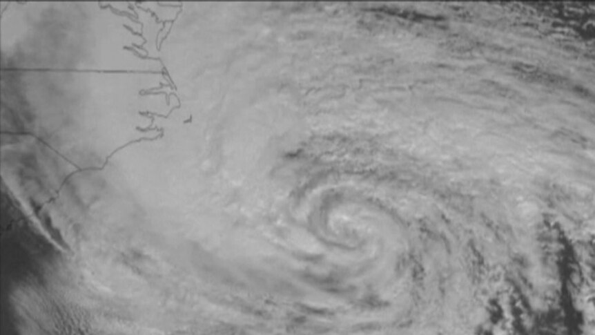 Space footage shows massive size of Hurricane Sandy